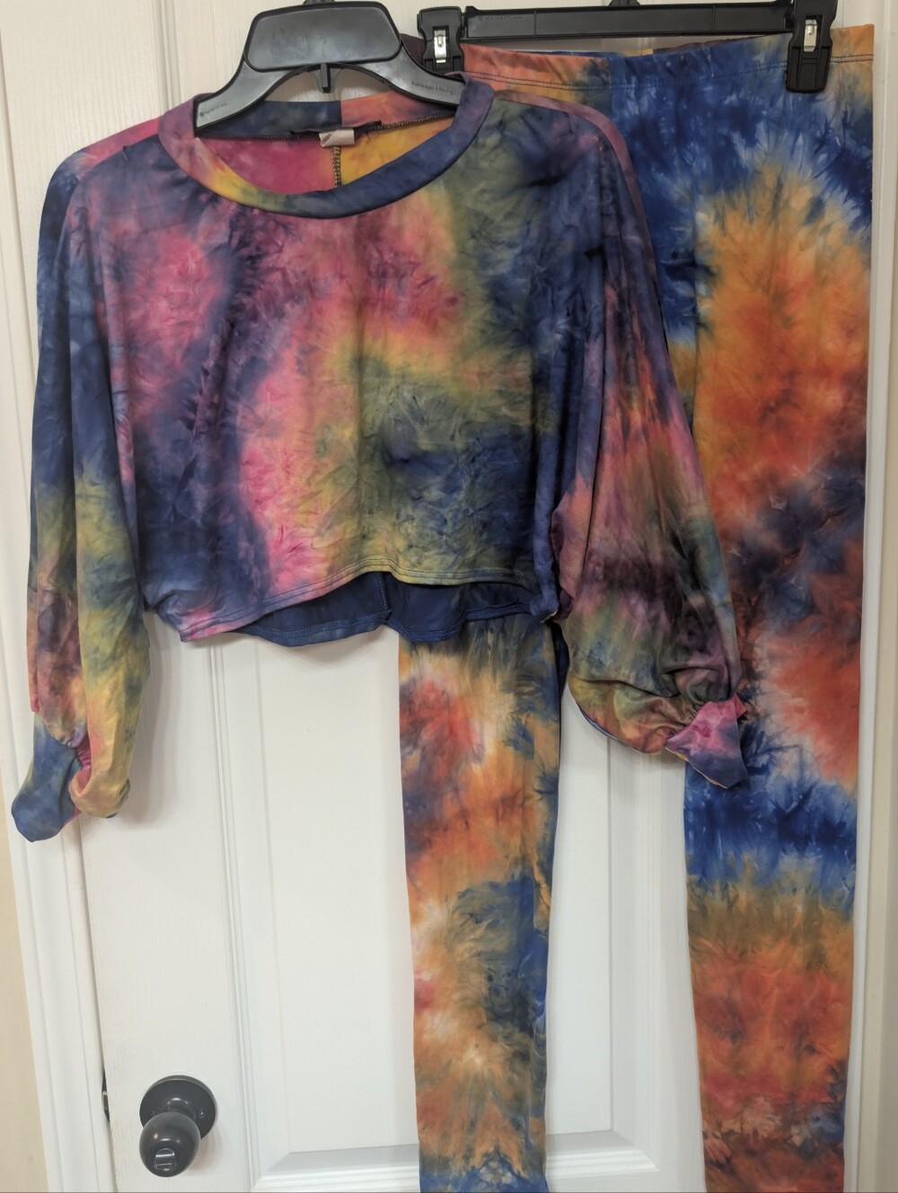 Touch Me Multicolor Tie-Dye High-Rise Leggings & Cropped Top Set